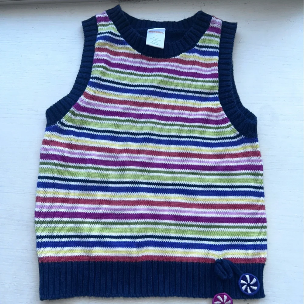 Gymboree vintage Colorful Striped sweater‎ vest candy size 5